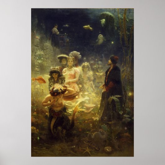 Sadko in the Underwater Kingdom Ilya Repin Mermaid ポスター (正面)