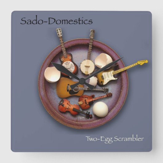 Sado-Domesticsの2卵の周波数変換器の柱時計 スクエア壁時計 (正面)