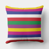 Saekdongの韓国人のストライプ幸運な7は縞で飾ります クッション (裏面)