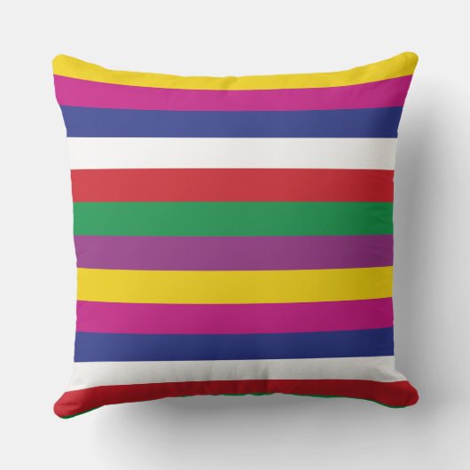 Saekdongの韓国人のストライプ幸運な7は縞で飾ります クッション (裏面)