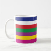 Saekdong韓国の幸運な7は縞で飾ります コーヒーマグカップ (左)