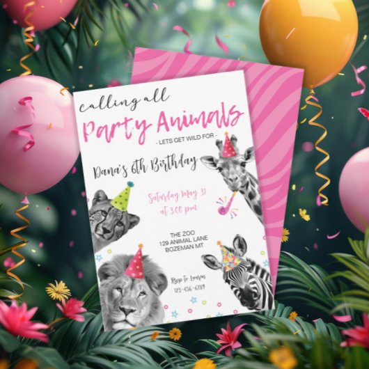 Safariすべての動物を野生のパーティー 招待状