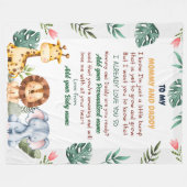 Safariのパーソナライズされたベビーブランケット（メッセージあり） フリースブランケット (正面(横))