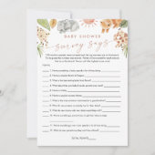 SAFARIのベビーシャワー調査がゲームカードを伝える 招待状 (正面)