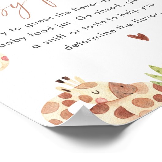 SAFARIのベビー食のゲームサインを推測 ポスター (角)