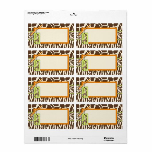 Safariのボーイまたは名前タグ ラベル (フルシート)