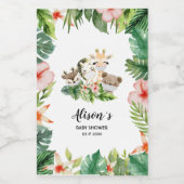 Safariの友人がドライブ |ベビーシャワーミニ ワインラベル (シングルラベル)