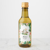 Safariの友人がドライブ |ベビーシャワーミニ ワインラベル (正面)