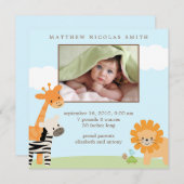 Safariの友人の誕生のお知らせ 案内状 (正面/裏面)