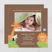 Safariの友人の誕生のお知らせ 案内状 (正面/裏面)