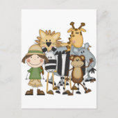 Safariの女の子Tシャツとギフト ポストカード (正面)