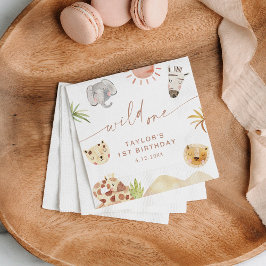 SAFARIの最初の誕生日パーティーのお気に入り スタンダードカクテルナプキン