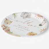 SAFARIの最初の誕生日パーティー ペーパープレート (アングル)