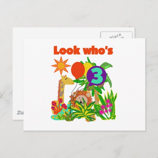 Safariの誕生日Tシャツとギフト ポストカード (正面/裏面)