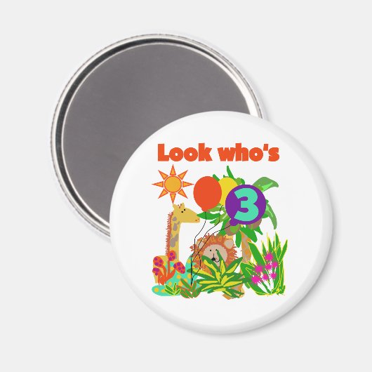 Safariの誕生日Tシャツとギフト マグネット (正面/裏面)