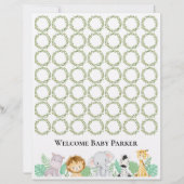 Safariへようこそベビーの署名シート (正面)