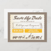 Safariまたは動物園の野生動物はがきを保存する 案内ポストカード (正面/裏面)