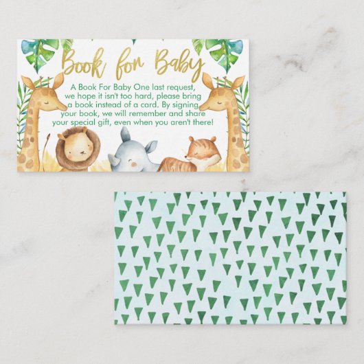 Safariをテーマにしたベビー挿入カード用ブック エンクロージャーカード (正面/裏面)