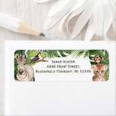 Safariをテーマにしたワイルドワン1歳の誕生日リターンラベル ラベル (インサイチュ)