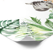 Safariをテーマにした男の赤ちゃんシャワー指紋ツリー ポスター (角)