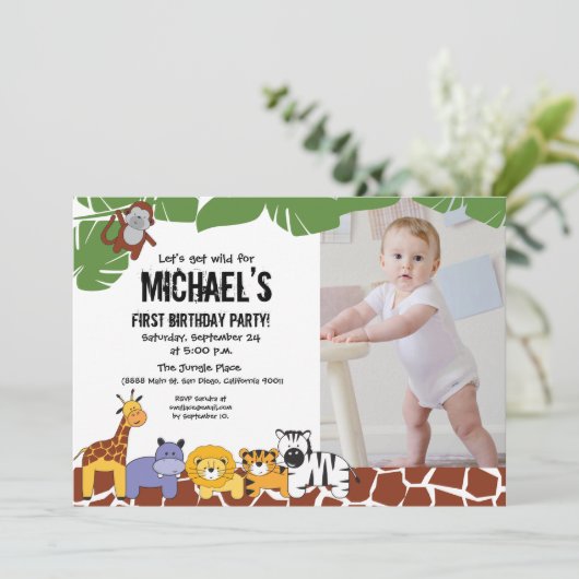 Safariをテーマにした | 最初の誕生日 | 暴れよう 招待状 (スタンド正面)