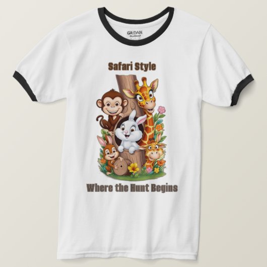 Safariを隠してユーモアのある探す: Animal T-Shirt Tシャツ (デザイン正面)