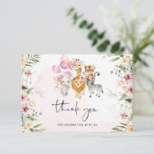 Safariサンキューカード。女の子のジャングル誕生日 カード (スタンド正面)