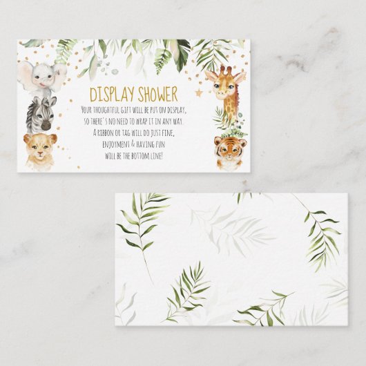 Safariディスプレイシャワーカード プレイスカード (正面/裏面)