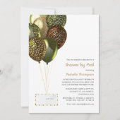 Safariバルーンのベビーまたはブライダルシャワー(メール別) 招待状 (正面)