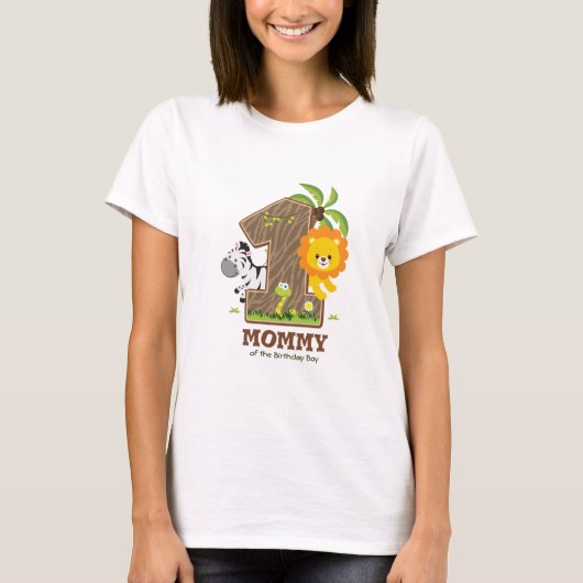 Safariパーソナライズされた誕生日Tシャツfor Mommy Tシャツ (正面)