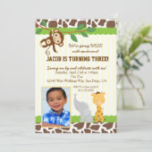 Safariフォト誕生日パーティーへの招待 招待状 (スタンド正面)