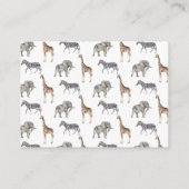 Safariブックリクエストの赤ちゃんシャワー招待状 エンクロージャーカード (裏面)