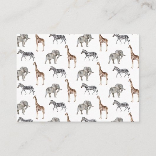 Safariブックリクエストの赤ちゃんシャワー招待状 エンクロージャーカード (裏面)