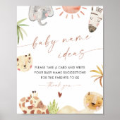 SAFARIベビー名アイディアゲームサイン ポスター (正面)