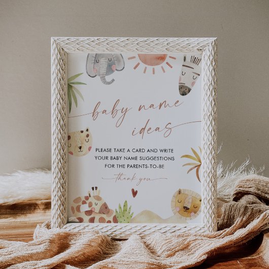 SAFARIベビー名アイディアゲームサイン ポスター