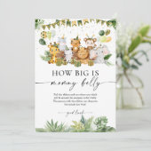 Safariママのベリーバビーシャワーゲームの大きさ アドバイスカード (スタンド正面)