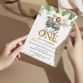 Safari写真1stワイルドワンファースト誕生日 招待状