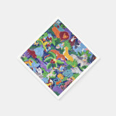 Safari動物，カラフルパターン， スタンダードカクテルナプキン (角)
