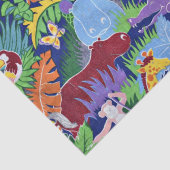 Safari動物，カラフルパターン， 薄葉紙 (詳細)