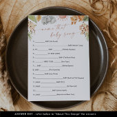 SAFARI名そのベビーソングゲームカード 招待状