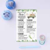 Safari携帯電話のベビーシャワーゲームカードの内容 チラシ (シングル)