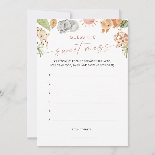 SAFARI甘い混乱ゲームカードを推測 招待状 (正面)