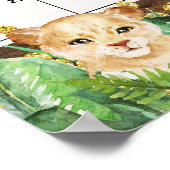 Safari素朴ベビー予定期日カレンダー ポスター (角)