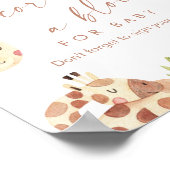 SAFARI飾 a Block Baby Shower Game Sign ポスター (角)