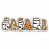 Safari (アニマルプリント文字) シール (正面)