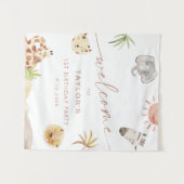 SAFARI ジャングルの動物の誕生日ウェルカム タペストリー (正面(横))