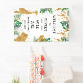 Safari 1st誕生日パーティーグリーン金ゴールドへようこそ 横断幕 (インサイチュ)