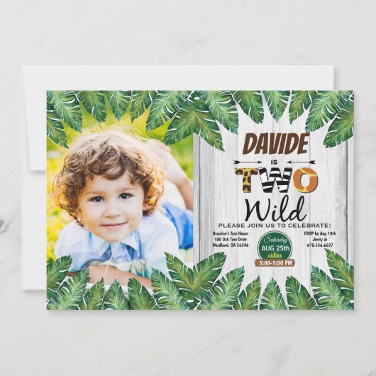 Safari 2nd誕生日パーティーへの招待 招待状 (正面)