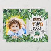 Safari 2nd誕生日パーティーへの招待 招待状 (正面/裏面)