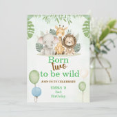 Safari 2nd Birthday Invitation | Born Two Be Wild 招待状 (スタンド正面)
